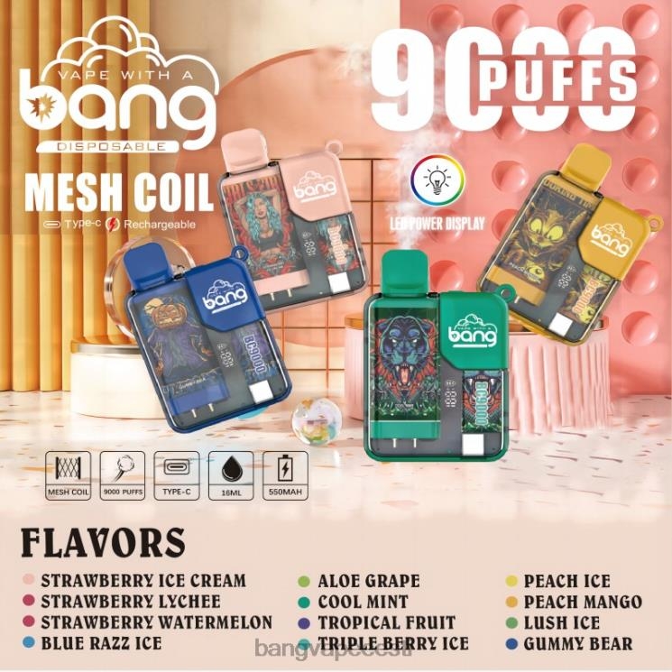 Bang Vape Box BC9000 eeltäidetud 16 ml ühekordselt kasutatavad 60J8J6 Vape Gang Vape