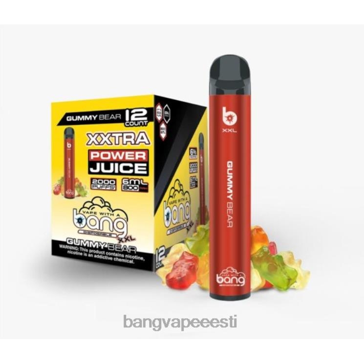 Bang Vape XXL 2000 pahvi Kummikaru 60J8J17 Vape Gang Flavors