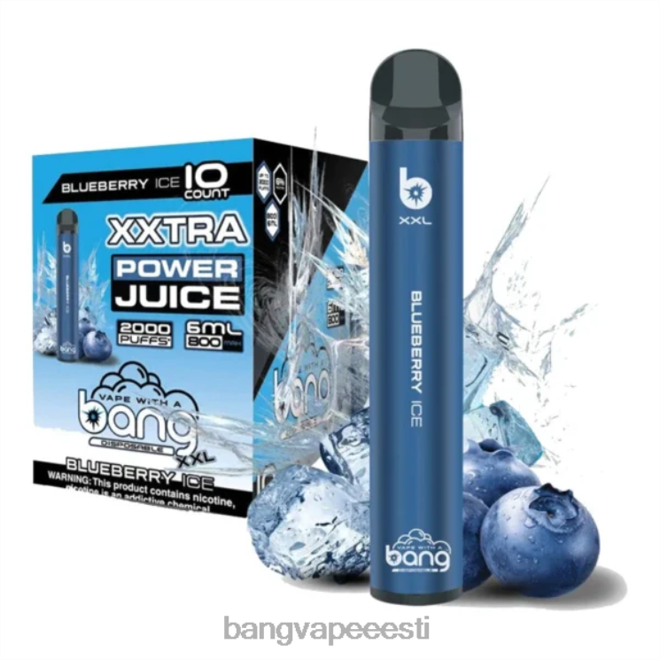 Bang Vape XXL 2000 pahvi mustikajää 60J8J14 Vape Gang Shop