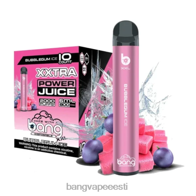 Bang Vape XXL 2000 pahvi närimiskummi jää 60J8J15 Vape Gang Disposables