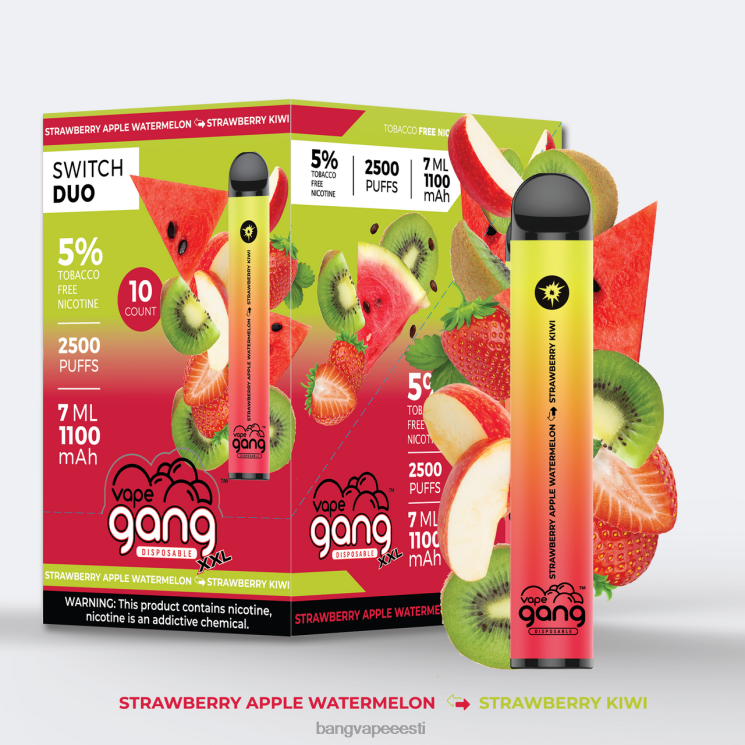 Vape Gang Switch Duo 2 maitset (karbis 10 tk) aloe maasikas - maasika mango 60J8J38 Bang Disposable Vape Flavors