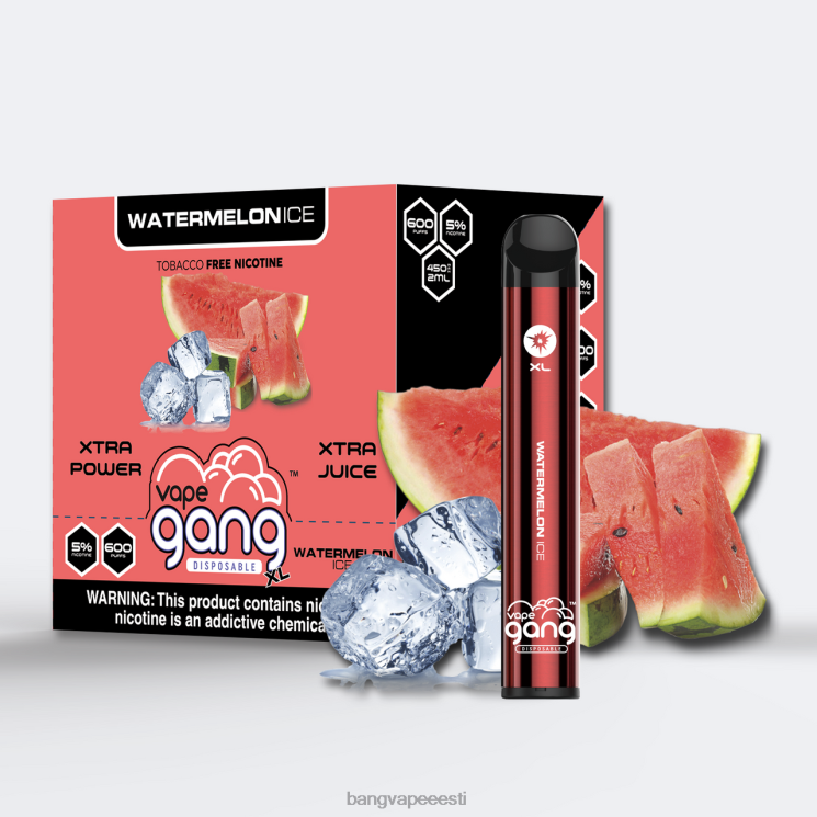 Vape Gang XL ühekordselt kasutatavad vapid 600 pahvi (karbis 10 tk) arbuusi jää 60J8J76 Vape Gang Shop