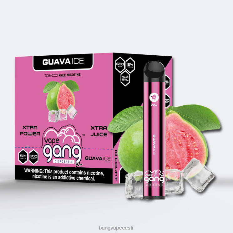 Vape Gang XL ühekordselt kasutatavad vapid 600 pahvi (karbis 10 tk) guajaav jää 60J8J72 Bang Box Vape Flavors