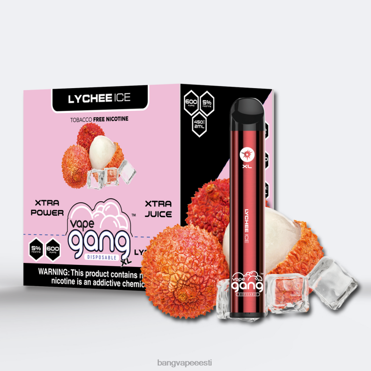 Vape Gang XL ühekordselt kasutatavad vapid 600 pahvi (karbis 10 tk) litši jää 60J8J75 Vape Gang Eesti