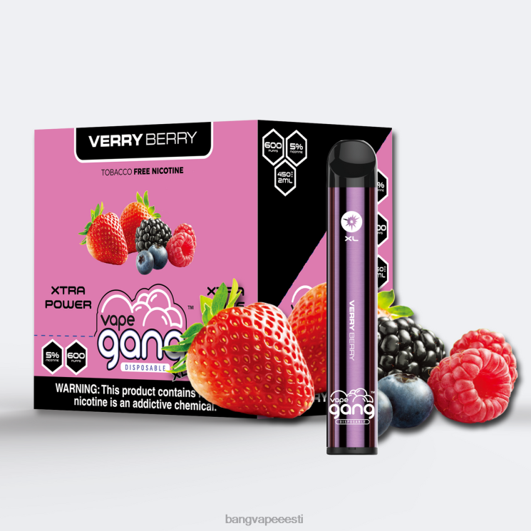 Vape Gang XL ühekordselt kasutatavad vapid 600 pahvi (karbis 10 tk) väga marjane 60J8J69 Vape Gang Flavors